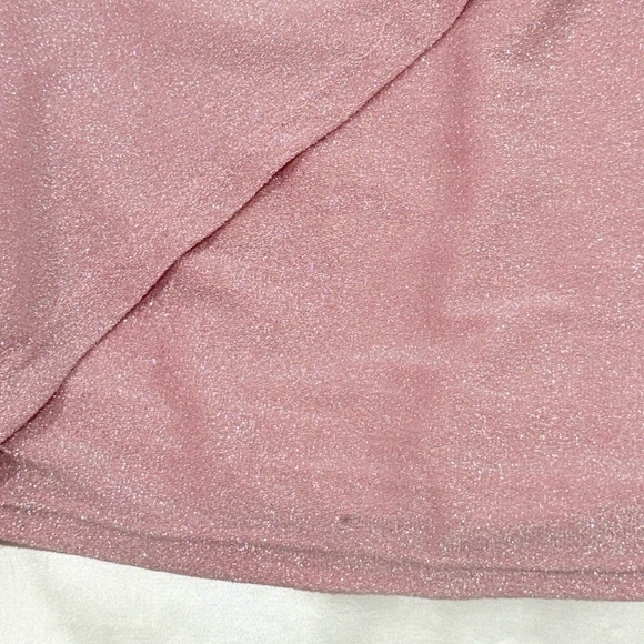 Superdown Laurie Wrap Mini Dress Ruched Long Sleeve Bodycon Pink Sparkle Small - Picture 10 of 10